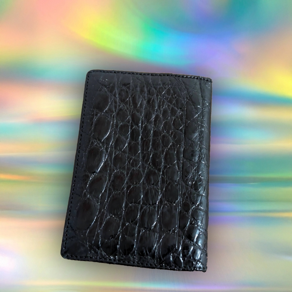 Black Alligator Billfold Wallet | Vintage |Wallet | Real Leather | Multiple Card
